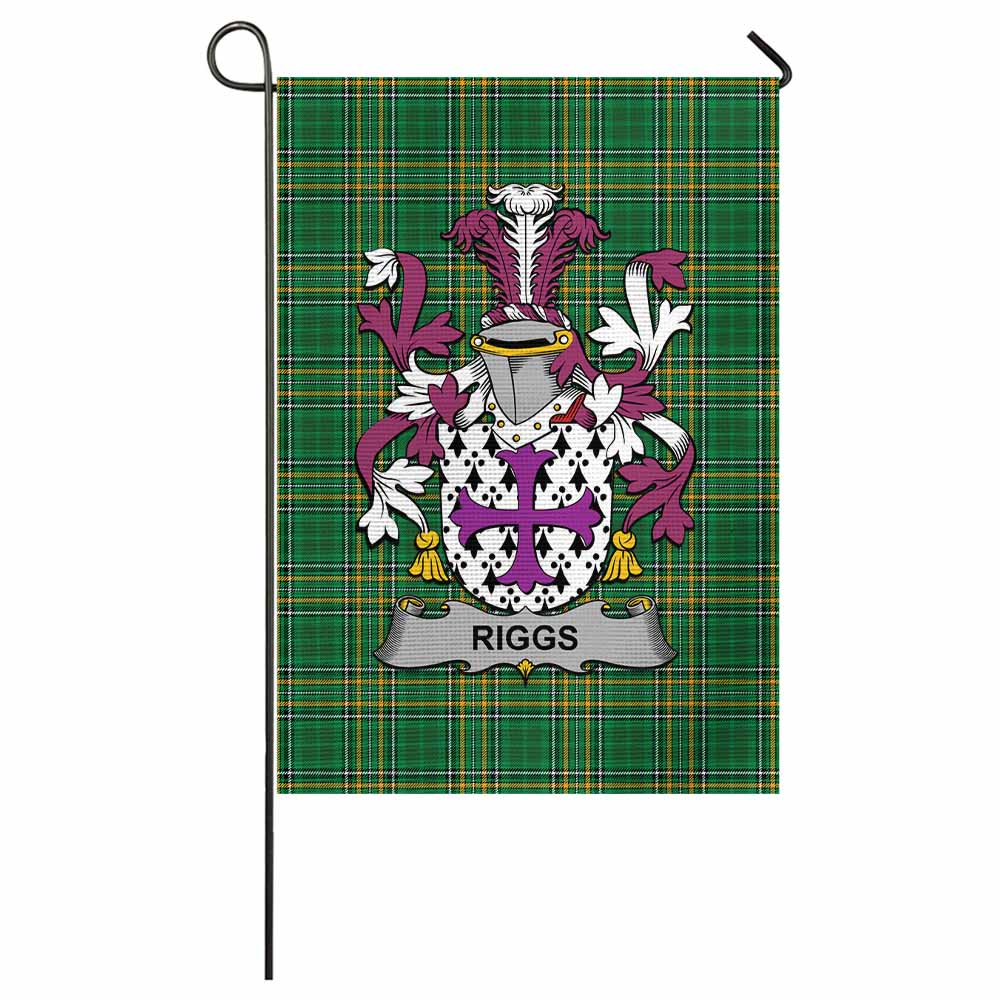 Riggs Irish Clan Tartan Garden Flag with Coat of Arms