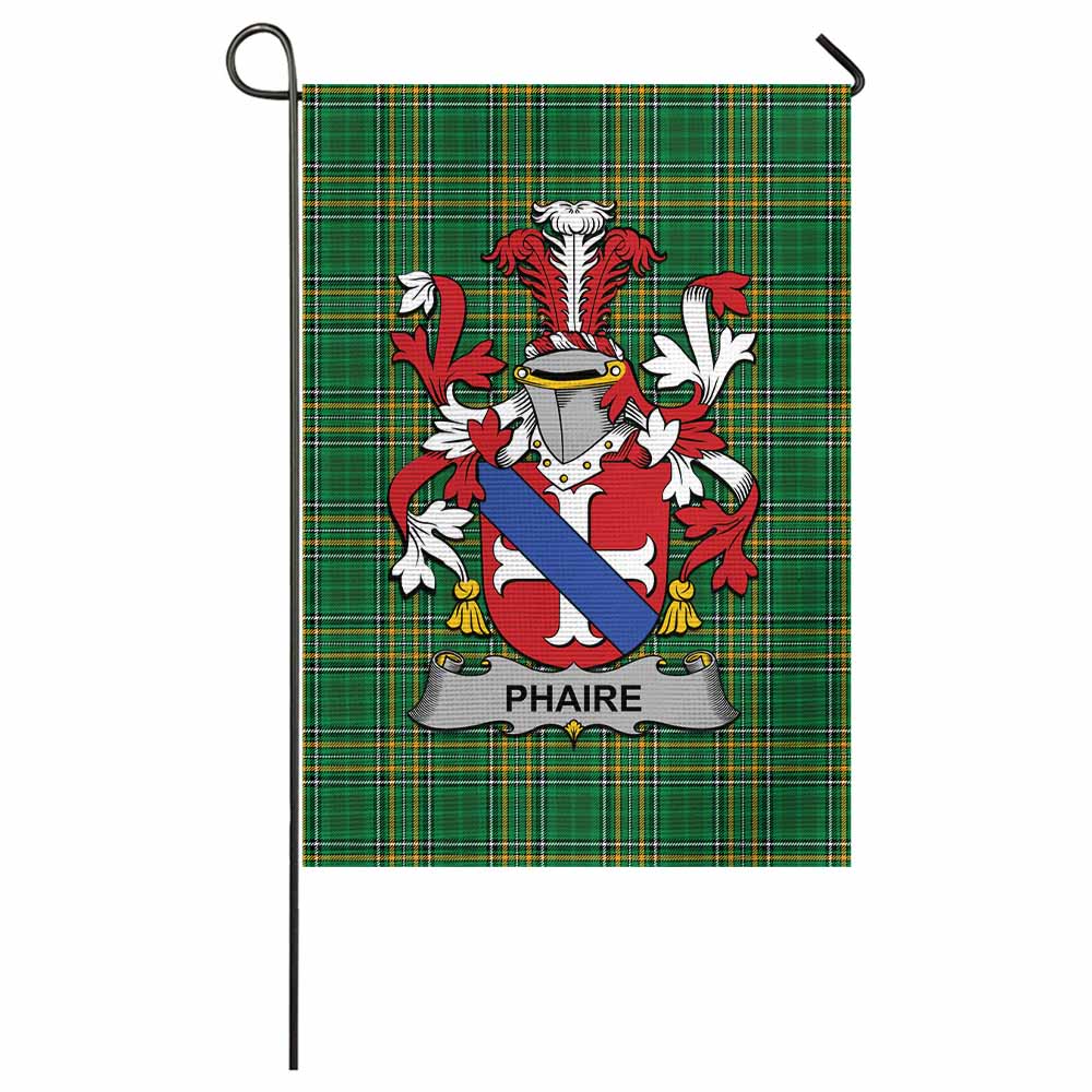 Phaire Irish Clan Tartan Garden Flag with Coat of Arms