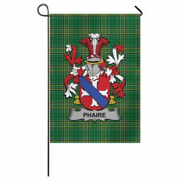 Phaire Irish Clan Tartan Garden Flag with Coat of Arms