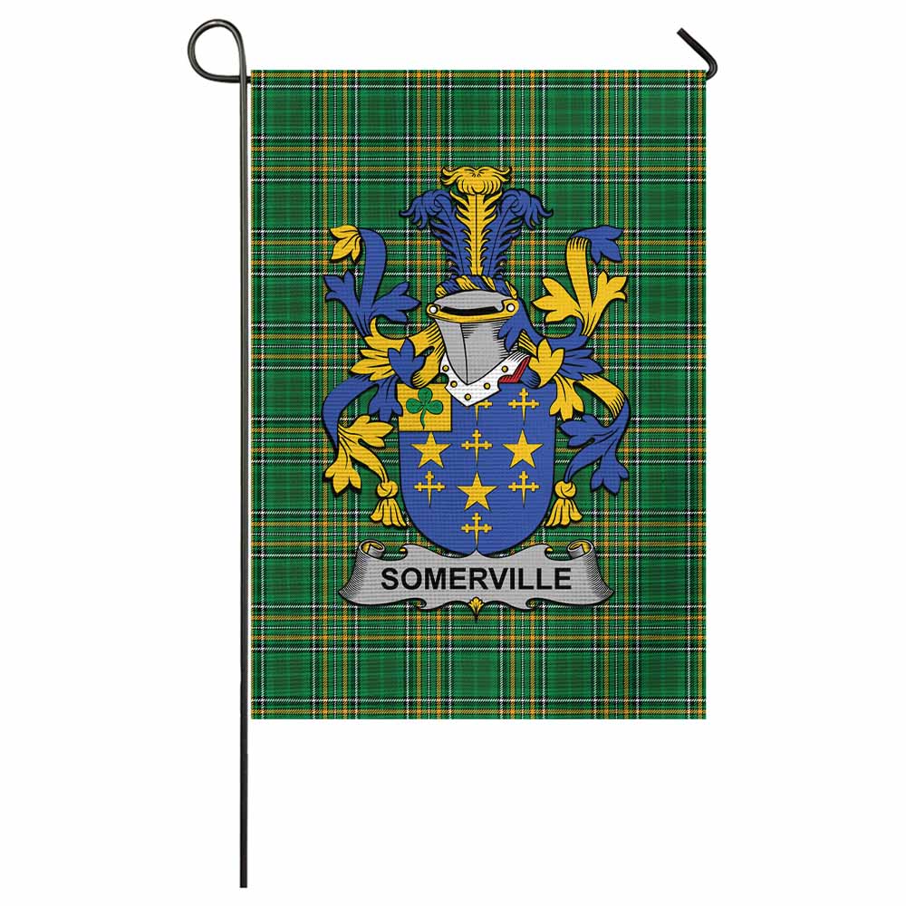 Somerville Irish Clan Tartan Garden Flag with Coat of Arms