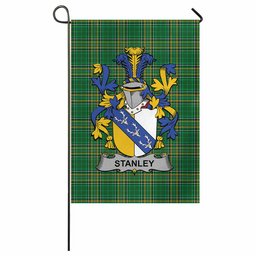 Stanley Irish Clan Tartan Garden Flag with Coat of Arms