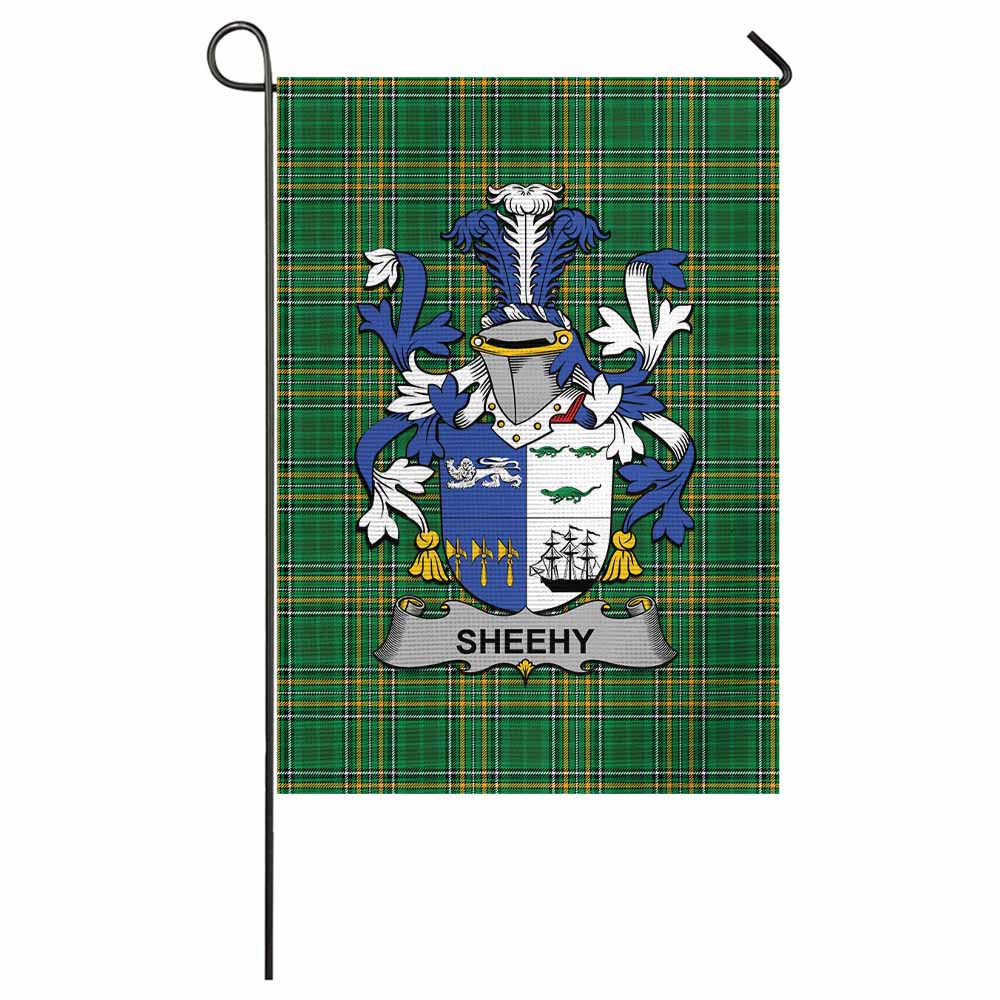 Sheehy Irish Clan Tartan Garden Flag with Coat of Arms