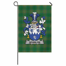 Scanlon Irish Clan Tartan Garden Flag with Coat of Arms