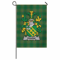 Pearse Irish Clan Tartan Garden Flag with Coat of Arms