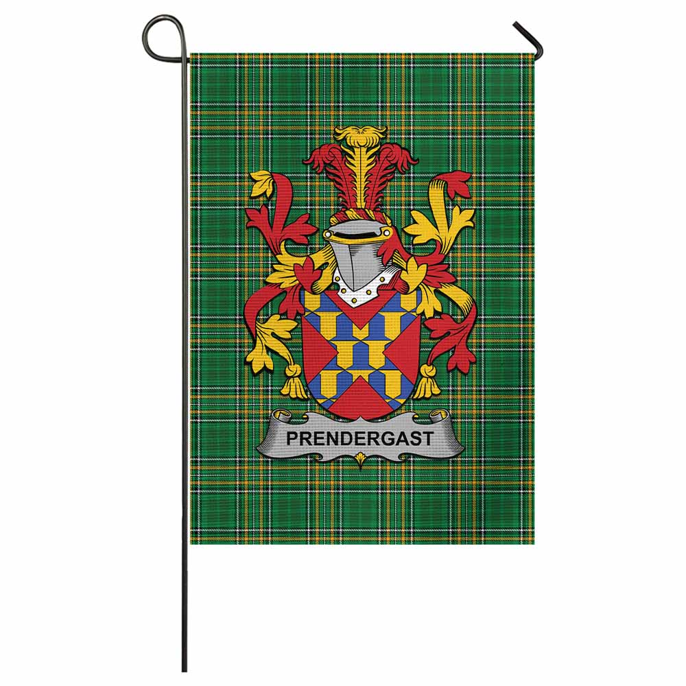 Prendergast Irish Clan Tartan Garden Flag with Coat of Arms