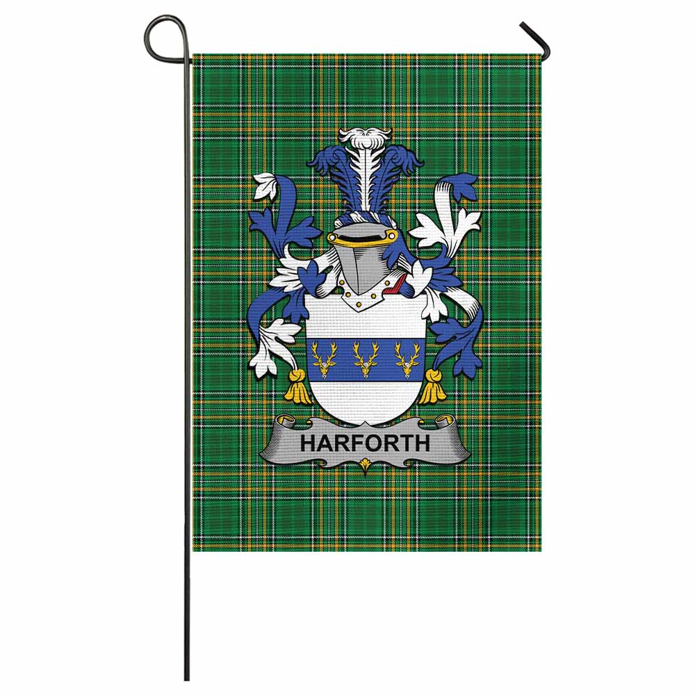 Harforth Irish Clan Tartan Garden Flag with Coat of Arms