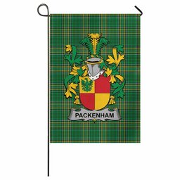 Packenham Irish Clan Tartan Garden Flag with Coat of Arms