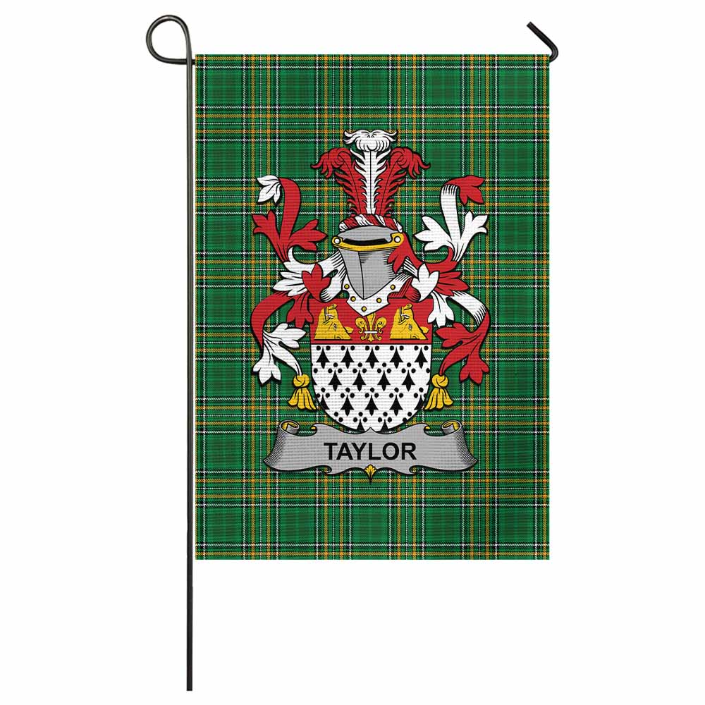 Taylor Irish Clan Tartan Garden Flag with Coat of Arms