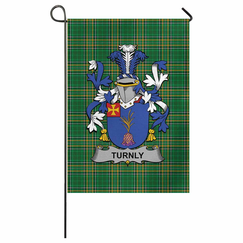 Turnly Irish Clan Tartan Garden Flag with Coat of Arms