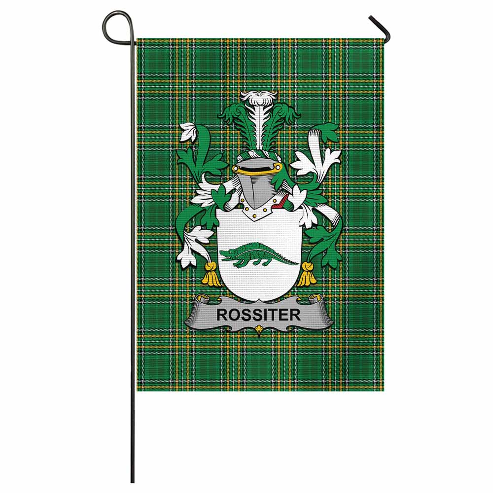 Rossiter Irish Clan Tartan Garden Flag with Coat of Arms