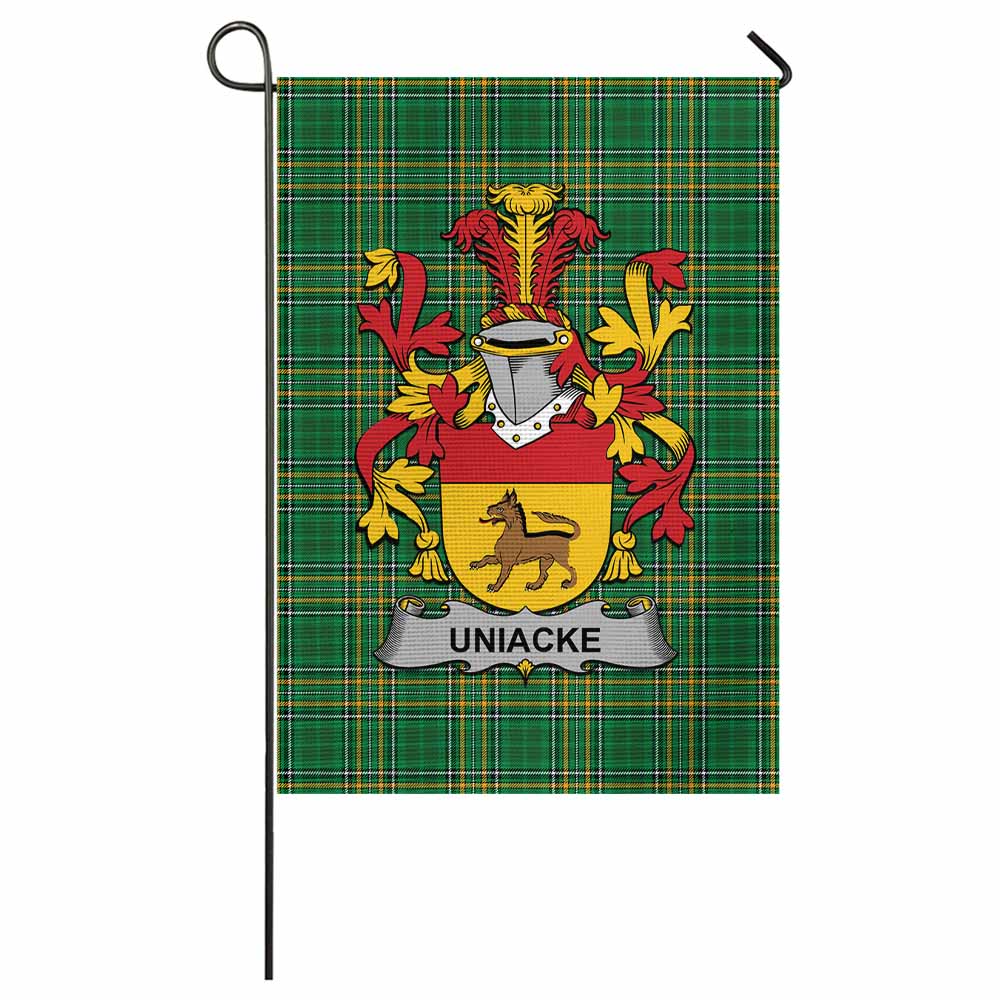 Uniacke Irish Clan Tartan Garden Flag with Coat of Arms
