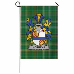 Norreys Irish Clan Tartan Garden Flag with Coat of Arms