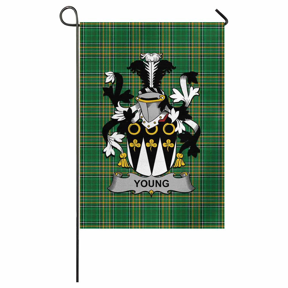 Young Irish Clan Tartan Garden Flag with Coat of Arms