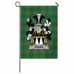 Young Irish Clan Tartan Garden Flag with Coat of Arms