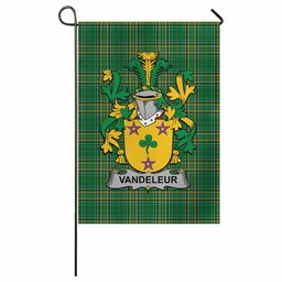 Vandeleur Irish Clan Tartan Garden Flag with Coat of Arms