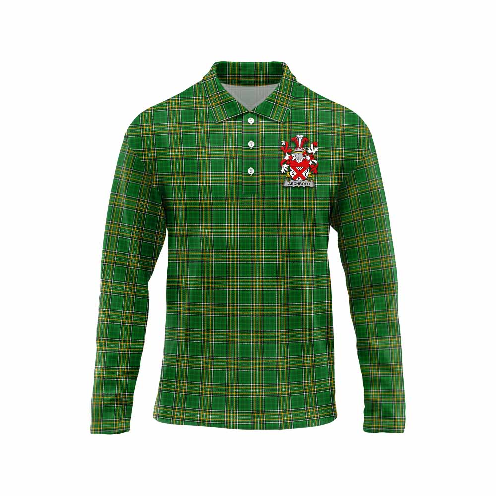 Archbold Irish Clan Tartan Long Sleeve Polo Shirt with Coat of Arms