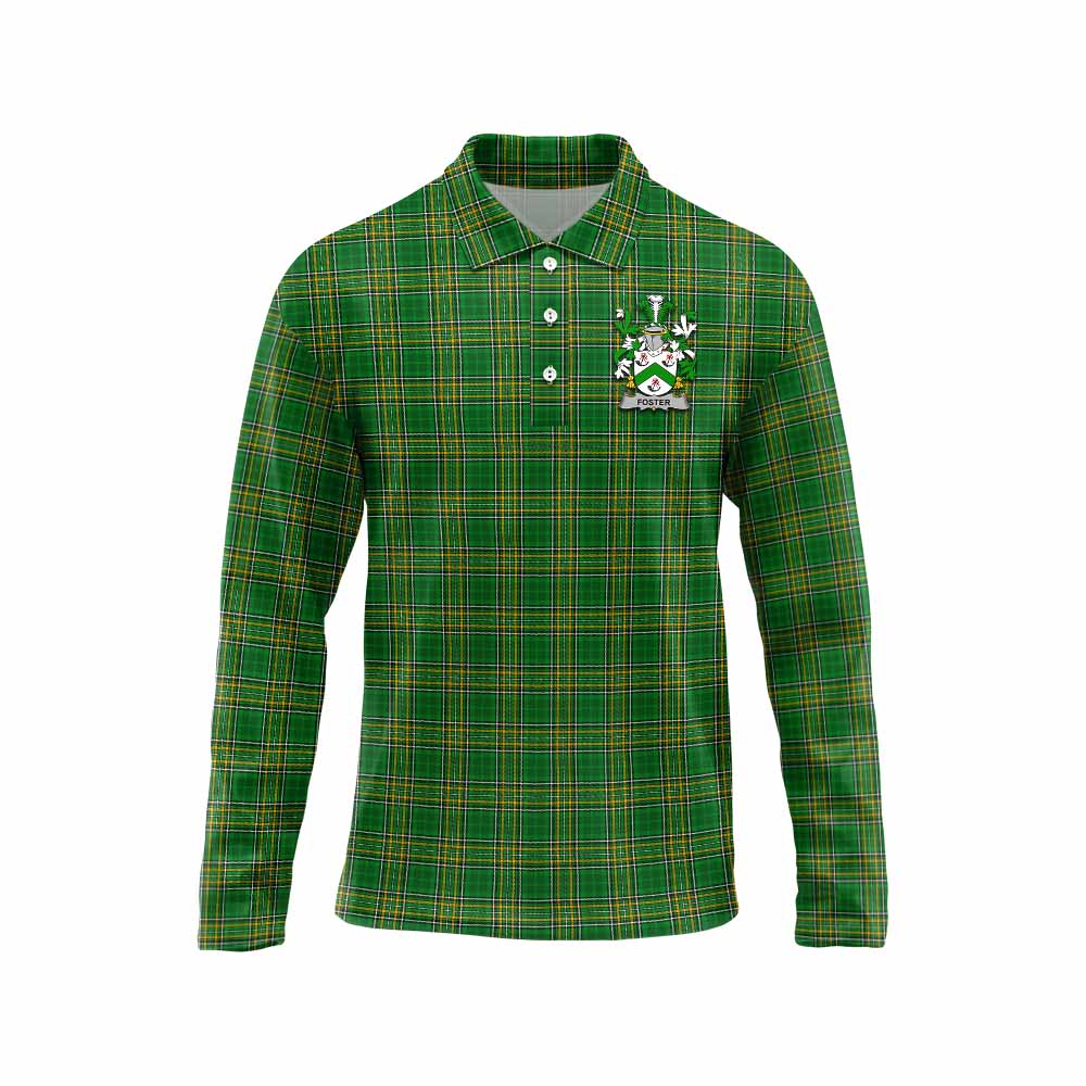 Foster Irish Clan Tartan Long Sleeve Polo Shirt with Coat of Arms