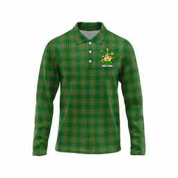 Haly O'Haly Irish Clan Tartan Long Sleeve Polo Shirt with Coat of Arms