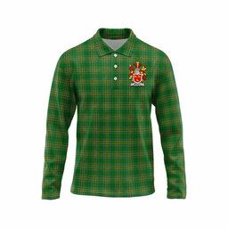 McGill Irish Clan Tartan Long Sleeve Polo Shirt with Coat of Arms