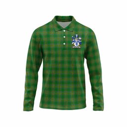 McMurray Irish Clan Tartan Long Sleeve Polo Shirt with Coat of Arms