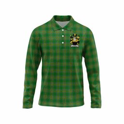 Hogan Irish Clan Tartan Long Sleeve Polo Shirt with Coat of Arms