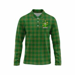 McAdam Irish Clan Tartan Long Sleeve Polo Shirt with Coat of Arms