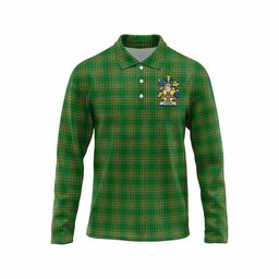 Turner Irish Clan Tartan Long Sleeve Polo Shirt with Coat of Arms