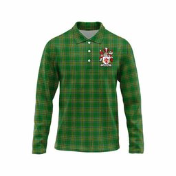 Newman Irish Clan Tartan Long Sleeve Polo Shirt with Coat of Arms