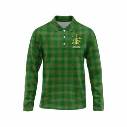 O'Reilly Irish Clan Tartan Long Sleeve Polo Shirt with Coat of Arms