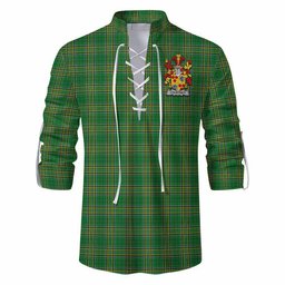 Courtney Irish Clan Tartan Ghillie Kilt Shirt with Coat of Arms