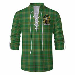 Castell Irish Clan Tartan Ghillie Kilt Shirt with Coat of Arms