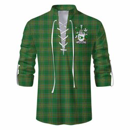 Droney Irish Clan Tartan Ghillie Kilt Shirt with Coat of Arms