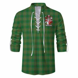Goodwin Irish Clan Tartan Ghillie Kilt Shirt with Coat of Arms