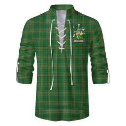 Dunphy Irish Clan Tartan Ghillie Kilt Shirt with Coat of Arms