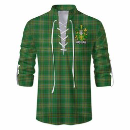 Duffy Irish Clan Tartan Ghillie Kilt Shirt with Coat of Arms