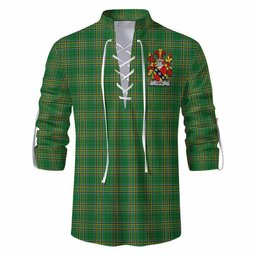 Ivers Irish Clan Tartan Ghillie Kilt Shirt with Coat of Arms