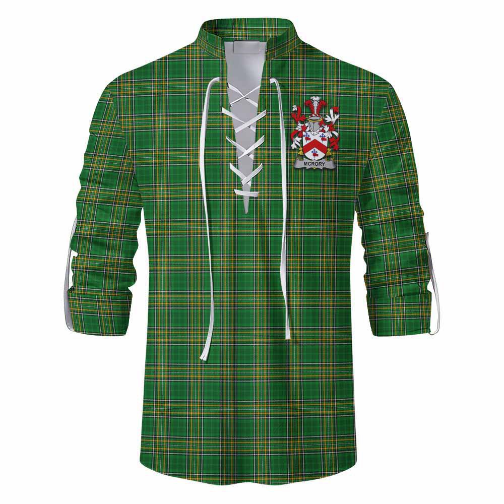 McRory Irish Clan Tartan Ghillie Kilt Shirt with Coat of Arms