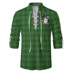 McAlindon Irish Clan Tartan Ghillie Kilt Shirt with Coat of Arms