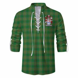 Melaghlin Irish Clan Tartan Ghillie Kilt Shirt with Coat of Arms