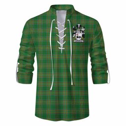 Kennelly Irish Clan Tartan Ghillie Kilt Shirt with Coat of Arms