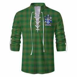 Mulock Irish Clan Tartan Ghillie Kilt Shirt with Coat of Arms