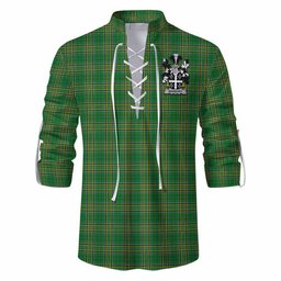 Marbury Maybery Irish Clan Tartan Ghillie Kilt Shirt with Coat of Arms