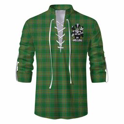 Kent Irish Clan Tartan Ghillie Kilt Shirt with Coat of Arms