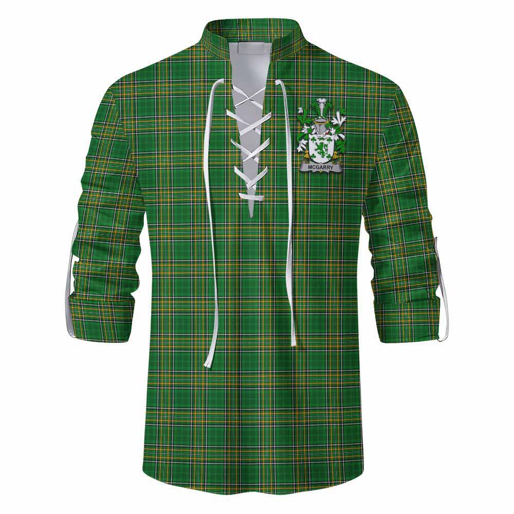 McGarry Irish Clan Tartan Ghillie Kilt Shirt with Coat of Arms