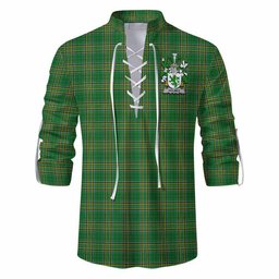 Holmes Irish Clan Tartan Ghillie Kilt Shirt with Coat of Arms