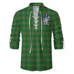 Nevill Irish Clan Tartan Ghillie Kilt Shirt with Coat of Arms