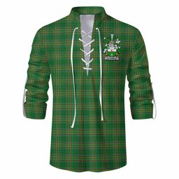 O'Connell Irish Clan Tartan Ghillie Kilt Shirt with Coat of Arms