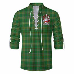 Sexton Irish Clan Tartan Ghillie Kilt Shirt with Coat of Arms