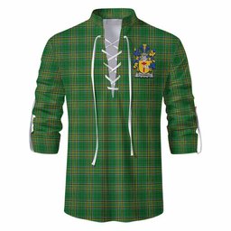 O'Donnell Irish Clan Tartan Ghillie Kilt Shirt with Coat of Arms