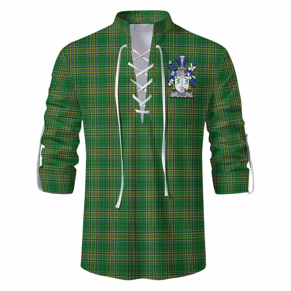 O'Dea Irish Clan Tartan Ghillie Kilt Shirt with Coat of Arms
